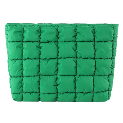 Puffy Quilted Makeup Bag Cosmetic Bags Travel Cute Puffer Solid Toiletry Organizer Pouch Storage Clutch for Women