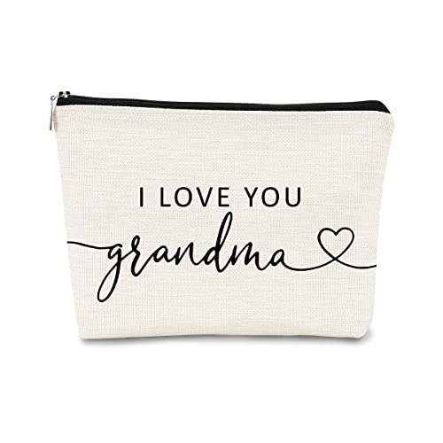 Grandma Gifts,Gifts for Grandma Makeup Bag, Grandma Christmas Gifts, I Love You Grandma, Best Grandma Gifts Cosmetic Bag,Grandparents Gifts Fom Grandkids,Brithday Gifts for Grandma