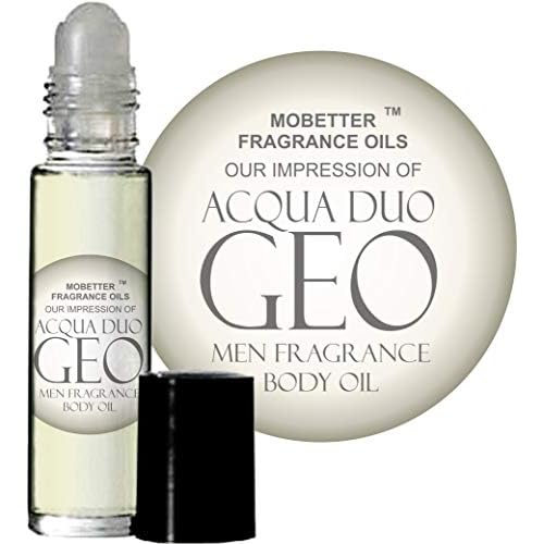 MOBETTER FRAGRANCE OILS Aqua Duo Geo Cologne Body Oil for Men (10ml Roll On)