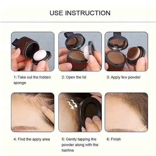 Hairbear Hair Filler, Blissae Hair Filler Powder, HairBear Hair Filler Powder, Natural Hair Thickening Fibers Instant Volume & Scalp Coverage for Thinning Hair (Black)