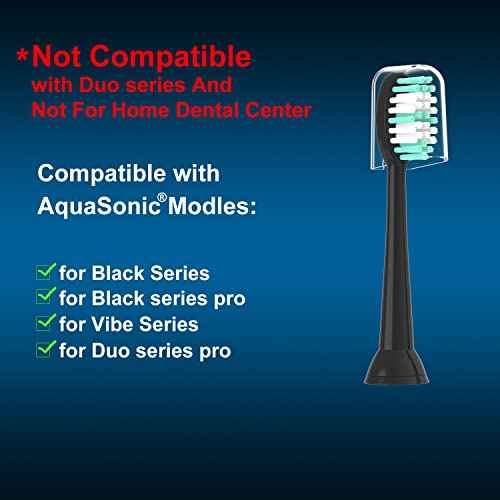 Replacement Toothbrush Heads 10 Pack for AquaSonic Black Series and Vibe Series Electric Toothbrush