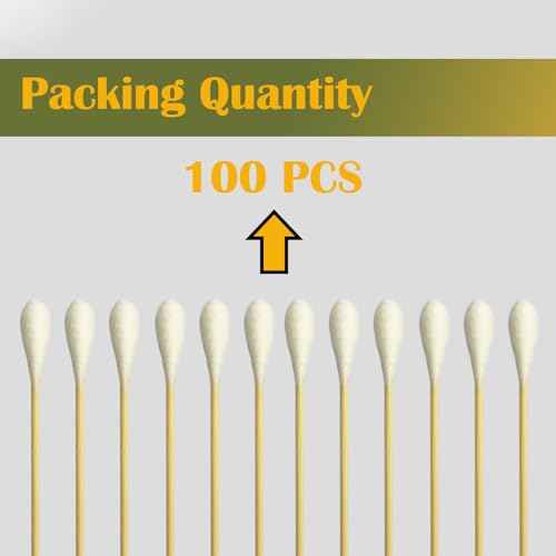 6 Inch Long Large Size Cotton Swabs 100PCS,Bamboo Sticks & Highly Absorbent Tipped Applicators for Pet Care