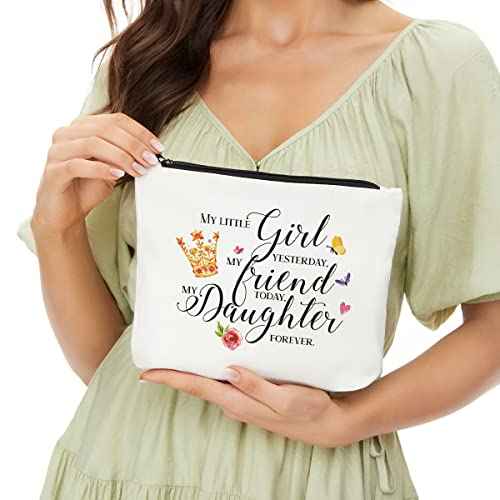 Daughter Gifts, Daughter Gift from Mom on Wedding Day Gifts for Bride Adult Daughter Gifts from Mom Birthday Gifts for Daughter Gifts From Dad- My Little Girl Yesterday Stepdaughter Gifts Makeup Bag
