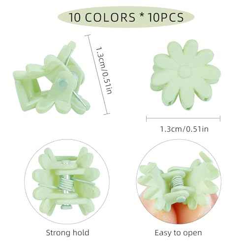 150Pcs Mini Daisy Flower Hair Clips for Women Cute Small Hair Clip Colorful Baby Hair Clips Mini Claw Clips Toddler Hair Accessories for Girls