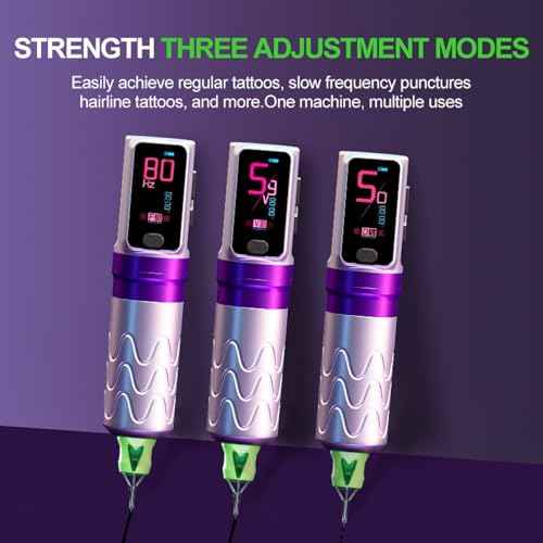 Fury Tattoo Gun Pen Machine,Wireless Tatto Machine with Smart Screen Display£¬Pro Tattoo Guns with Motor Power reliable for all kinds of needles(Purple)