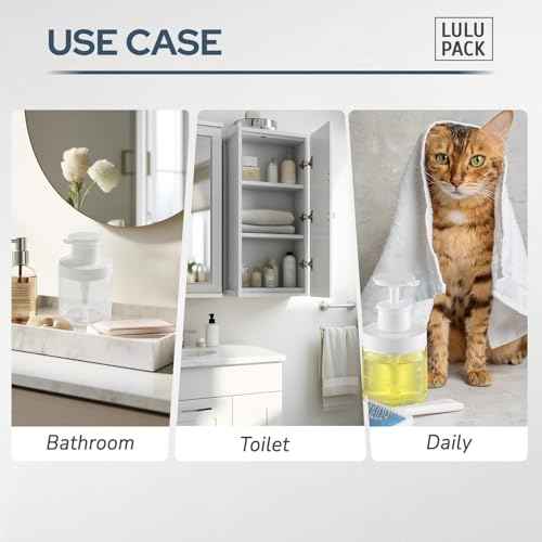 Pump Bottle Dispenser for Soap : Shampoo Container for Travel Conditioner - Refillable Jar for Hand Lotion and Dish - Empty Plastic 250ml Clear