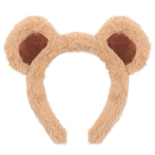 Brown Bear Ears Headband Bear Ear Headband Hairband for Makeup Face Washing School Performances Animals Headbands for Halloween Festival