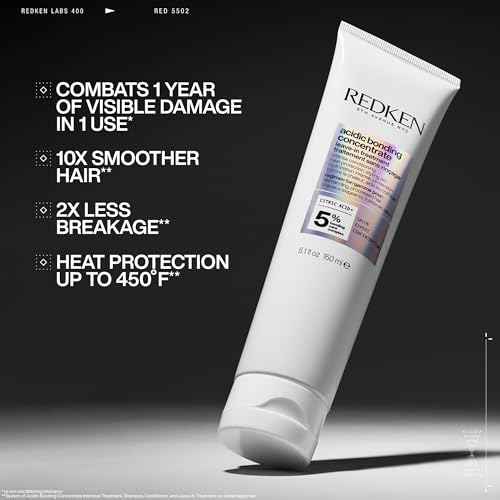 Redken Acidic Bonding Concentrate Leave In Conditioner - Hair Repair Treatment For Weak & Damaged Hair, Bond Building & Strengthening, Smooths & Provides Heat Protection