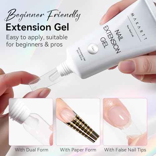 Makartt Poly Nail Gel: Clear 50ML Gel Builder for Natural-Looking Strengthener 3D Molding Gel for Trendy Nail Art-Long-Lasting and Easy to Use Supplies