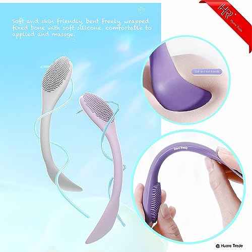 Silicone Face Mask Applicator 3 Packs, Huare Technology Facial Mask Brushes for Mud,Clay,Charcoal Mixed Mask,Soft Makeup Beauty Brush Tools for Apply Cream,Lotion (Pink+Purple+Gray)