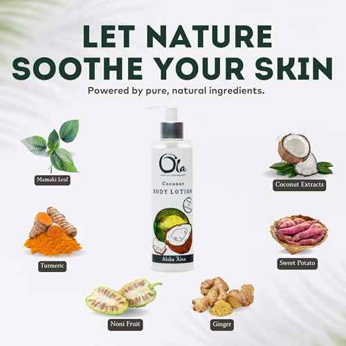 OLA TROPICAL APOTHECARY Coconut Body Lotion with Pure Tropical Oils and Plant Extracts - 8 fl oz