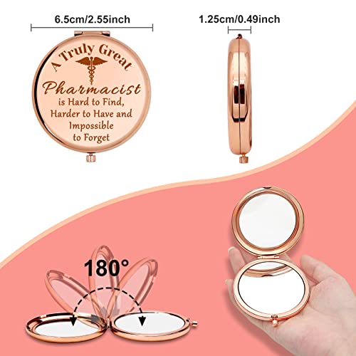 Pharmacist Gift for Women Nurse Appreciation Gifts Travel Makeup Mirror Pharmacy Tech Present for Doctor Nursing Medical School Birthday Graduation Compact Makeup Mirror for Friend Coworker
