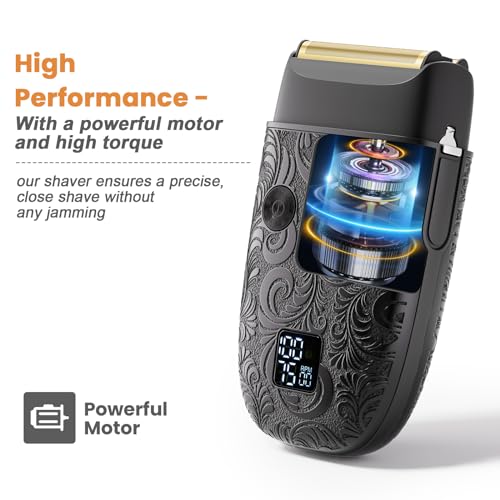 Bestauty Electric Foil Shaver for Men, Travel Razor with Enhanced Triple Head [Ultra-Close Shave], Wet & Dry Beard Shaver, Rechargeable and Cordless Bald Head Shaver, Gifts for Men Father's Day Gift