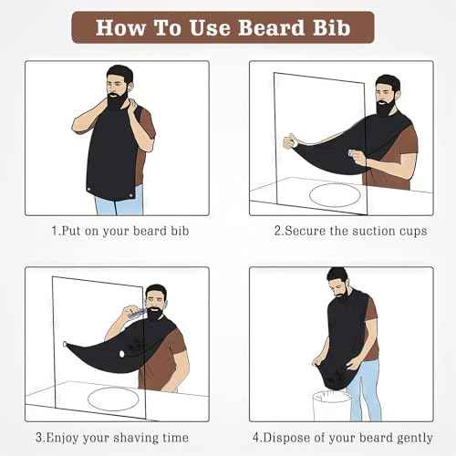 Beard Bib Apron Gift Beard Bib Catcher for Men-shaving bib for men Fathers Day,Valentines Day
