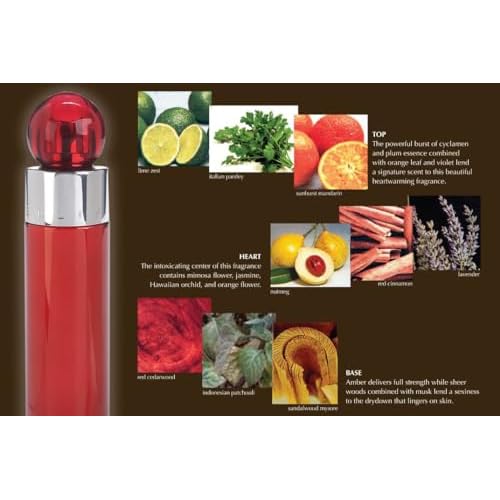 Perry Ellis 360 Red 3.4oz EDT Spray, 6oz Body Spray, 3oz Shower Gel, 7.5ml EDT Spray Men 4 Pc Gift Set