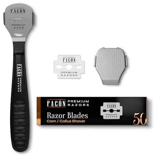 Fac?n Professional Callus Shaver Remover with 50 Blades, Pedicure Razor for Feet & Hands, Foot Razor for Callus Removal, Callus Blade Remover, Corn Shaver, Surgical Grade Premium Stainless Steel Tool