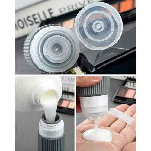 Travel Bottles - 8 Pack, TSA Approved Travel Size Toiletries, Leak Proof Silicone Squeezable Containers in Clear Bag