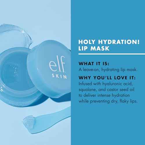 e.l.f. SKIN Holy Hydration! Lip Mask, Hydrating Lip Mask For A Softer & Smoother Pout, Infused With Hyaluronic Acid, Non-Sticky, Vegan & Cruelty-Free