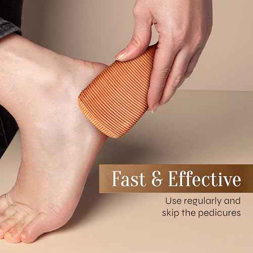 Fac?n Pumice Stone for Feet Callus Remover - Terra-Cotta Foot Scrubber with 2 Sides, 100% Pure Natural Foot Pumice Stone, Pedicure Pumice Stone Scrubber, Foot Exfoliator, Removes Calluses & Dead Skin