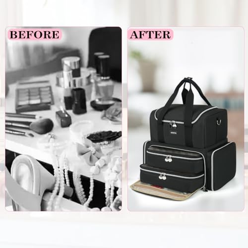 Nail Polish Organizer Case - Large Double Layer Organizers and Storage Bag for Nail Supplies and Art Tech