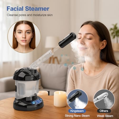 Hair Steamer Kingsteam 2 in 1 Ozone Facial Steamer, Design for Personal Care Use at Home or Salon Barber