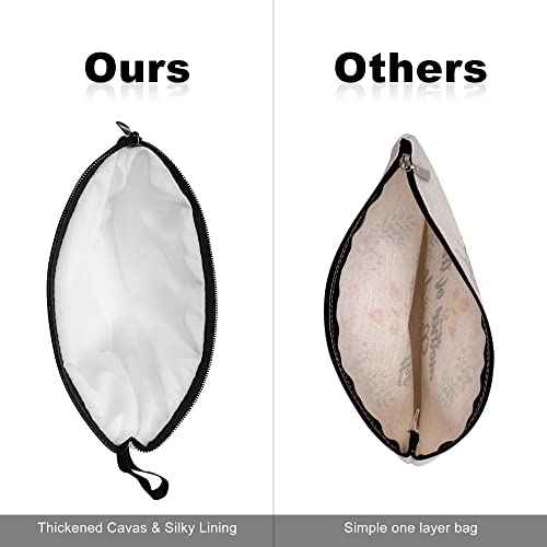 Vavabox A-Z Personalized Makeup Bag, Birthday Gifts for Women Mom, Gifts for Best Friend, Bride Bridesmaid Cosmetic bag (A, White)