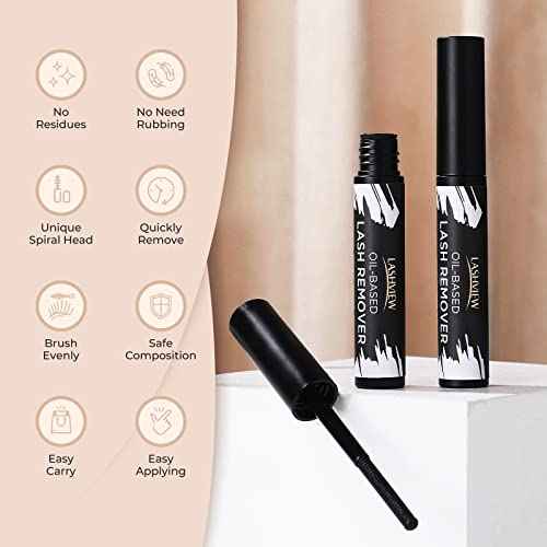 LASHVIEW Lash Remover, Cluster Lash Glue Remover, DIY Eyelash Extension, False Eyelashes Self-Use Gentle Soothing Non-Irritating Eye Cleanser Oil 5ML