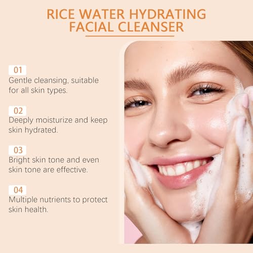 Gentle Hydrating Facial Cleanser - Deeply Nourish & Moisturize, Remove Makeup & Dirt, Keep Skin Refreshed & Glowing(1PCS)
