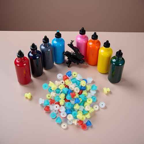 100pcs Multicolour Tattoo Machine Needle Grommet, Soft Tattoos Rubber Nipple Tattoo Supplies,Kits,Machine Parts