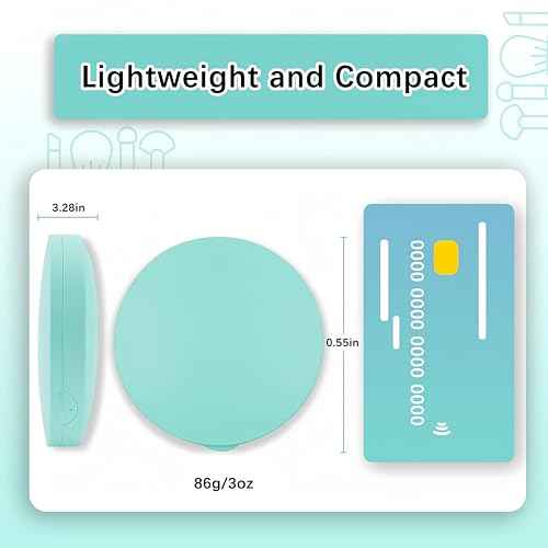 Mini Mirror with Lights,1X/10X Magnification LED Compact Mirror with Nternal BIattery,Mint Green Travel Mirror for Purse, Pocket,Travel and Present