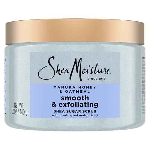 SheaMoisture Shea Sugar Body Scrub Manuka Honey Oatmeal for smooth & exfoliating Smooth and Exfoliating Body scrub with 24h shea moisture nutrients 12 oz
