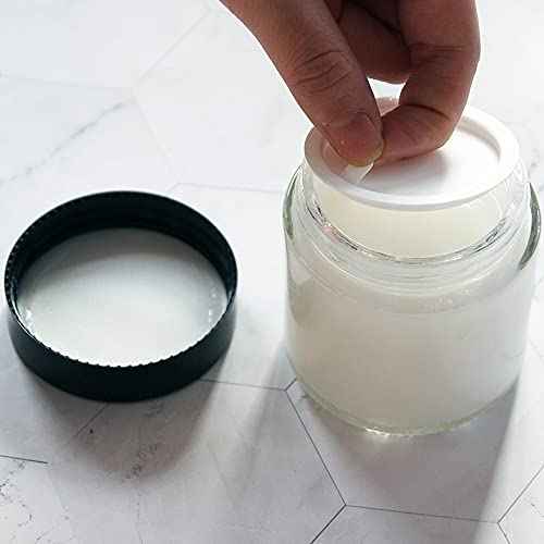 12 Pack 4 oz Clear Glass Travel Cosmetic Jars, Refillable Cosmetic Containers with Inner Liners, Lids, Spatula, Chalk Labels, Beauty Jars for Sugar Scrubs, Cream, Bath Salts, Slime