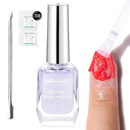 Gellen Gel Nail Polish Remover, Gel Remover for Nails Quickly in 2-5 Minutes, Easy Use No Need to Soak or Wrap, Professional Nail Gel Remover Kit, Gellen Gel Polish Remover Pro