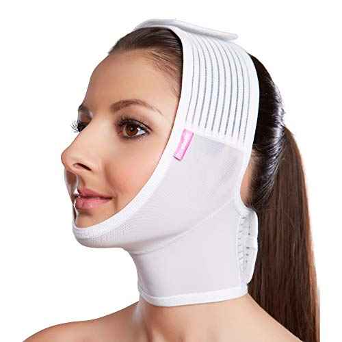 LIPOELASTIC- FM extra- Post Surgical Chin and Neck Lifting Compression Mask for Women and Men with Velcro fastener