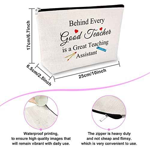 Teaching Assistant Gift Makeup Bag Appreciation Gift for Teacher Thank You Presents for Women Retirement Keepsake for Teacher Graduation Birthday for Her Teachers Day Christmas Travel Cosmetic Pouch