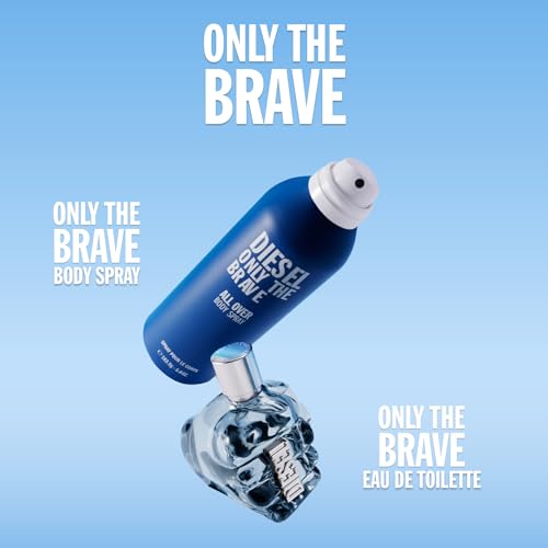 Diesel Only The Brave, Body Spray for Men, Fougere Scent With Notes of Lemon, Rosemary & Ambery Wood, 6.8 Fl. Oz.