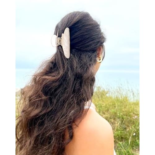 4Pcs Large Acrylic Hair Claw Clips - Strong Hold Thick Hair Banana Barrettes for Women Girls (Hair Clips, Banana