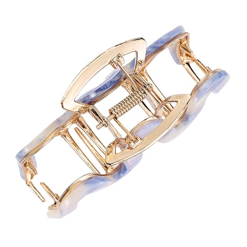 Metal Hair Clips, Cellulose Acetate Leopard Print Claw Clips for Women Large Tortoise Shell Non-Slip Catch Barrette Jaw Clamp Styling Clamps Accessories for Curly, Thick Hair (2 Pack)