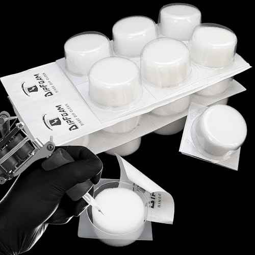 24PCS Tattoo Rinse Cups, Disposable Dip Foam Needle Cleaner Washer Caps to Clean Professional Cartridge Needle and Tip, Cleaning Tattoos Dip Cup Box Supplies