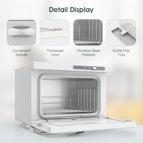 Towel Warmer Cabinet, 8L Hot Spa Small Towel Warmer Heating Use for Facial Spa, Hair Beauty, Salon Equipment and Home - White