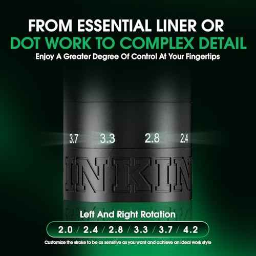 INKin Tattoo Gun Kit, Wireless Tattoo Machine with 2.0mm - 4.2mm Adjustable Stroke Length, Tattoo Machine Kit with 2Pcs Batteries 1600mah Power and Mixed Revo Tattoo Needles for Tattoo Pro