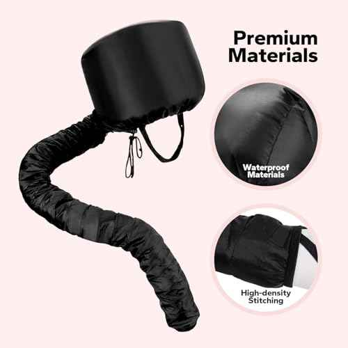 Komoko Hooded Hair Dryer, Hair Dryer Bonnet, Bonnet Hair Blower for Speeds Up Drying Time, Adjustable Hooded Dryer Easy Styling & Deep Conditioning, Portable Blow Dryer Attachment for Home & Travel