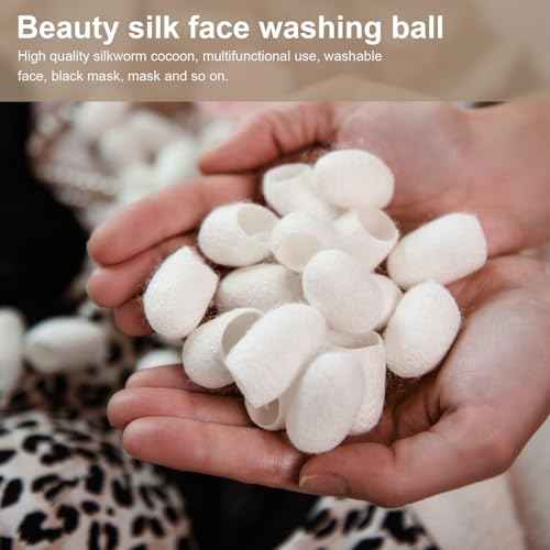 Minkissy 100 Pcs Natural Silkworm Cocoons Face Silk Ball Cocoons for Facial Care
