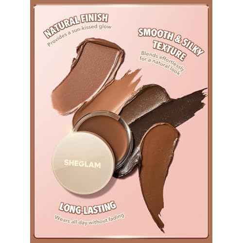 SHEGLAM Silk Haze Cream Bronzer Blendable Cream Makeup with a Lightweight Formula - Customizable Face Makeup for a Natural, Sun-Kissed Glow Long Lasting-Golden Sun