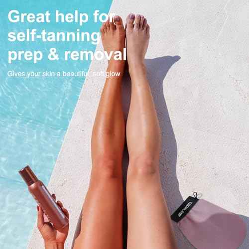 Korean Exfoliating Mitt, Exfoliating Gloves, Exfoliating Body Scrubber, Viscose Fiber Body Scrub Gloves, Dead Skin Remover for Smoother Skin, Self-Tan Prep and Removal, 3 Pack