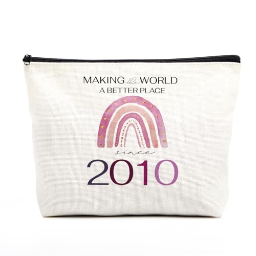 fkovcdy Sweet Gifts for Girls Birthday Decorations Makeup Bag Boho Rainbow Birthday Gifts for Girl Her Daughter Granddaughter Niece Making The World A Better Place 2010