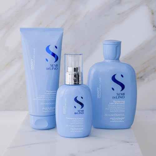Alfaparf Milano Semi di Lino Density Gift Set for Fine, Thin and Aging Hair - Sulfate Free Shampoo, Conditioner and Thickening Cream - Thickens, Replumps and Revitalizes Fine Hair