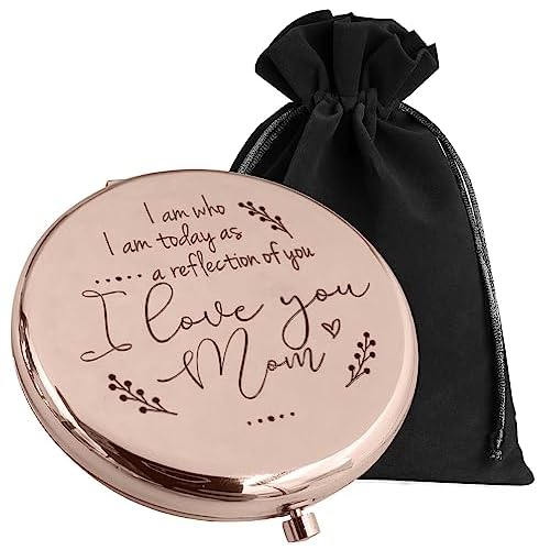 Mother of the Bride Gifts from Daughter, Compact Mirror, Mother of the Groom Gifts from Son, Sentimental Gifts for Mom, Birthday Gifts for Mom from Daughter, Personalized Gifts for Mom (RG)