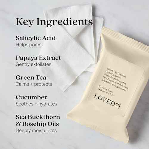 Loved01 Face & Body Salicylic Acid Exfoliating Cleansing Wipes, John Legend Skincare, Oil & Fragrance-Free, No-Rinse, Suitable for Blemish-Prone Skin, 3-Pack (72 wipes)