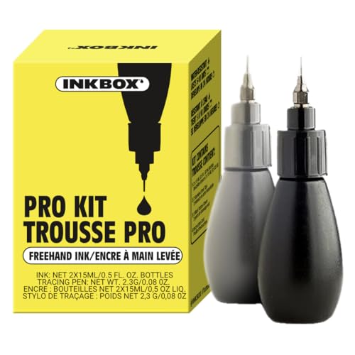 Inkbox Freehand Ink Temporary Tattoos Pro Kit - Draw Long-Lasting Ideal Present for Any Level of Artist - Temp Tattoo Kit and Drawing Last Up to 2 Weeks (Pro Kit)